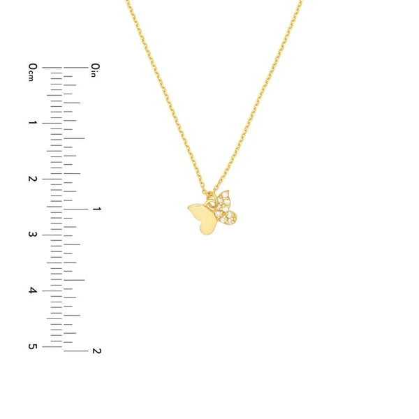 Diamond Accented Butterfly Necklace