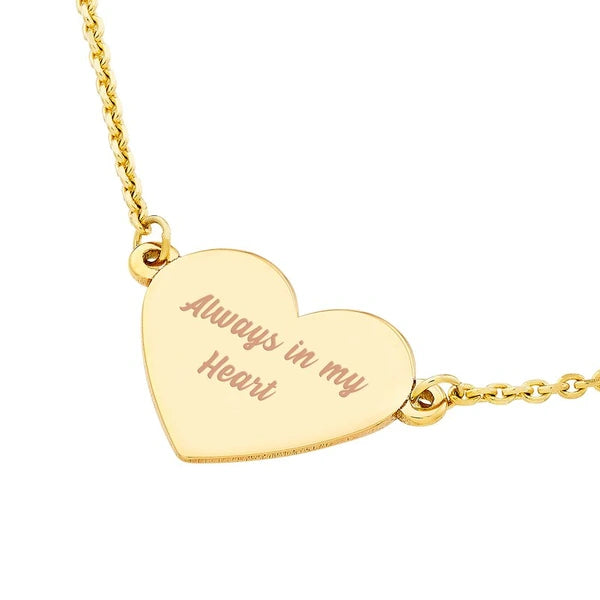 Simple Flat Heart Adjustable Necklace