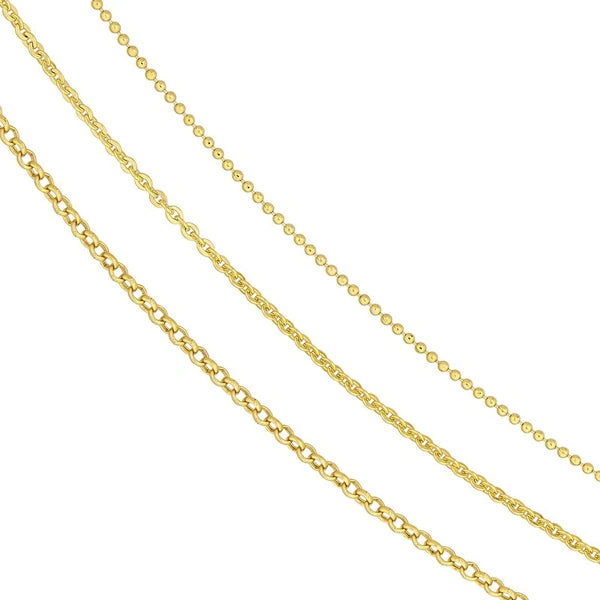 Mixed-Link Triple Strand Necklace
