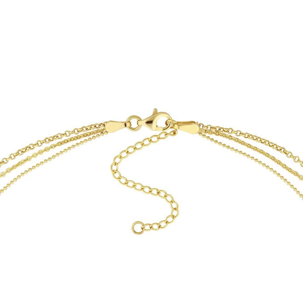 Mixed-Link Triple Strand Necklace