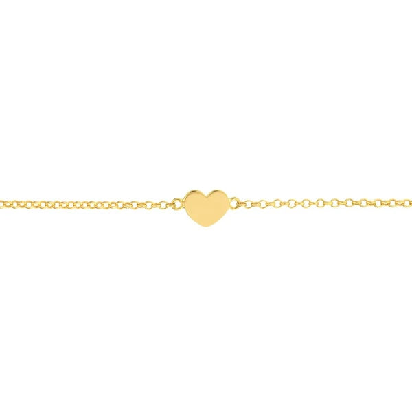 Simple Mini Heart On Rolo Anklet