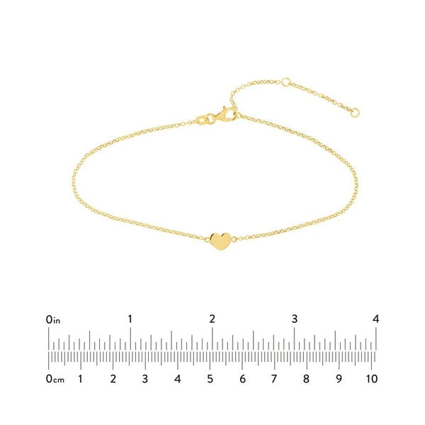 Simple Mini Heart On Rolo Anklet
