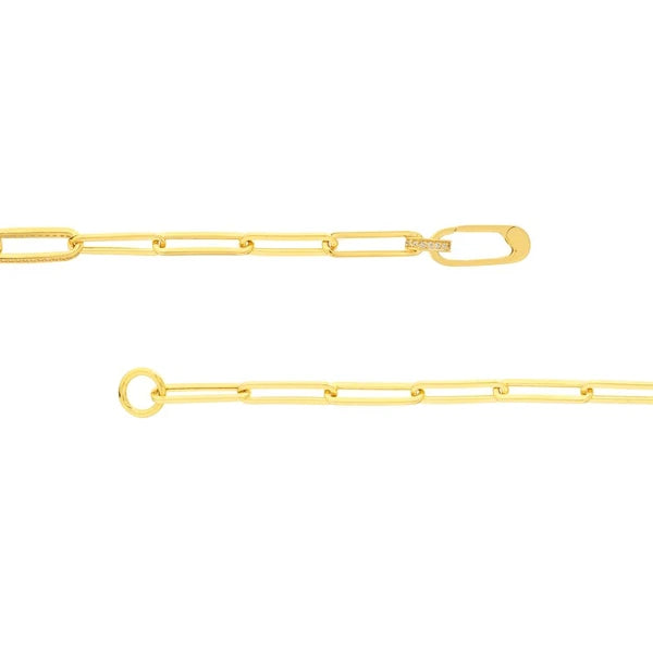 Diamond Paper Clip Link Bracelet