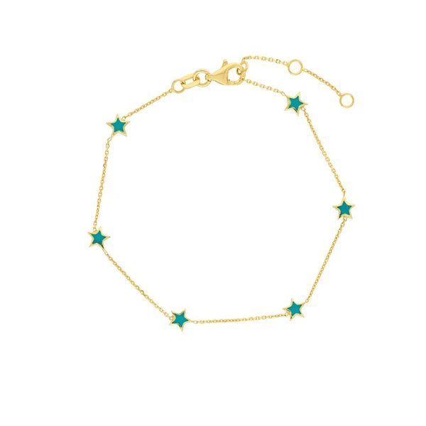 Turquoise EN/Amel Star Station Bracelet