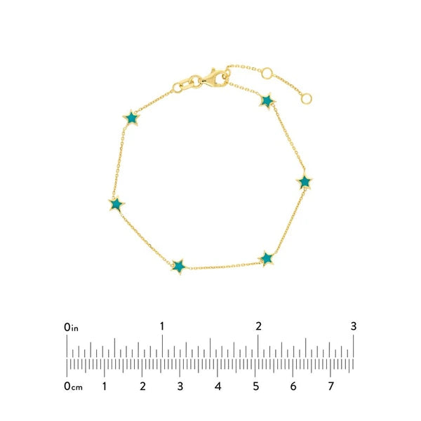 Turquoise EN/Amel Star Station Bracelet