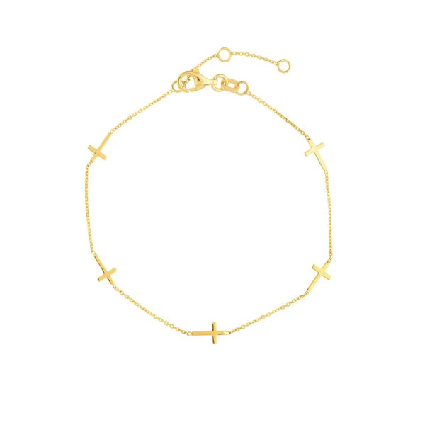 Adjustable Mini Cross Stations Bracelet