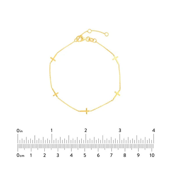 Adjustable Mini Cross Stations Bracelet