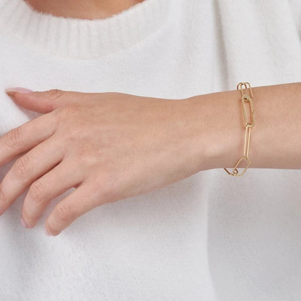 Push Lock Paper Clip Bracelet