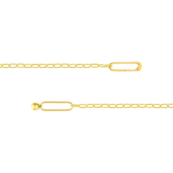 Push Lock Paper Clip Bracelet with Bead Charm