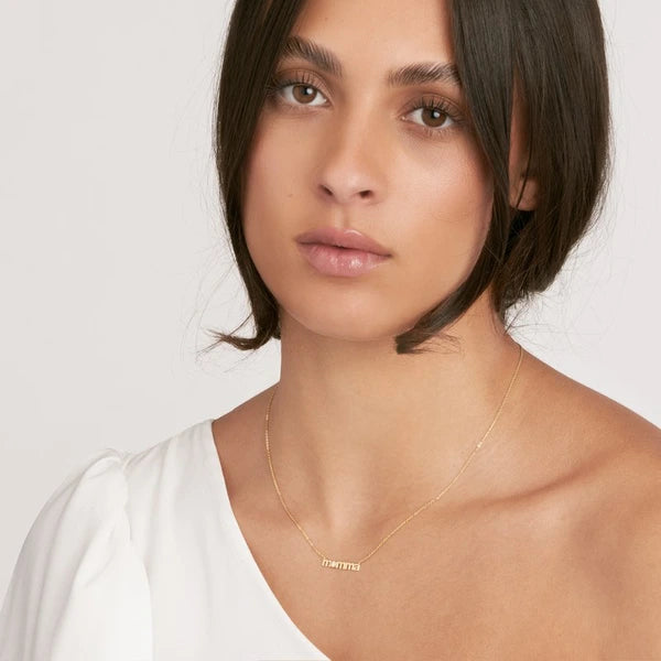 3pt Diamond Lowercase Momma Necklace
