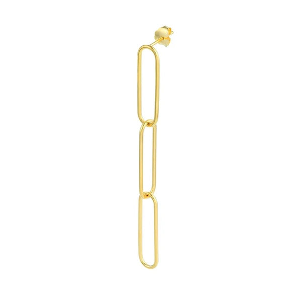 Three Link Paper Clip Dangle Earrings