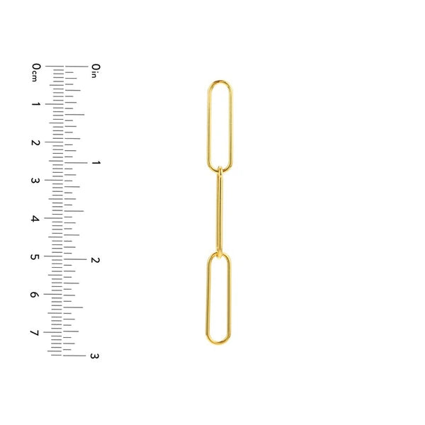 Three Link Paper Clip Dangle Earrings