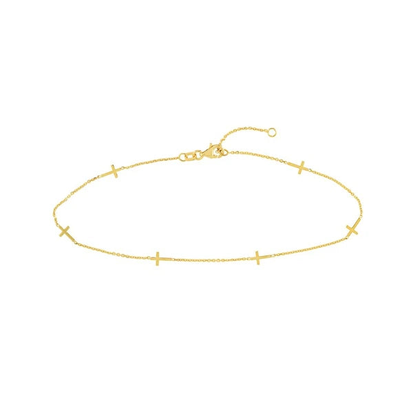 Six Mini Crosses Station Anklet