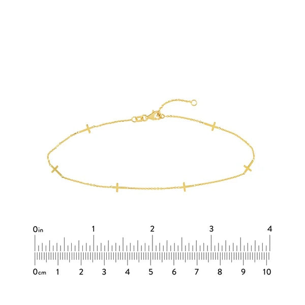 Six Mini Crosses Station Anklet