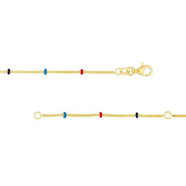Tri-colored EN/Amel Bead Saturn Chain