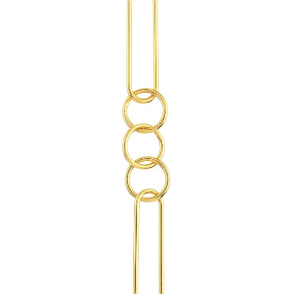 Paper Clip & Circle Link Dangle Earrings