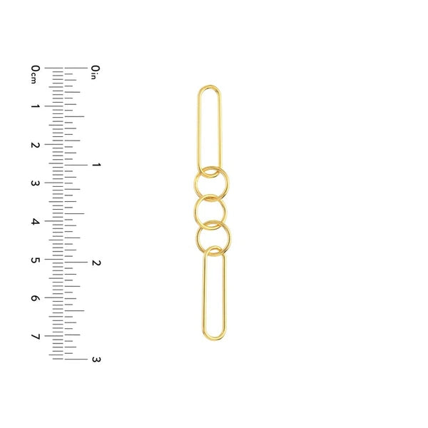 Paper Clip & Circle Link Dangle Earrings