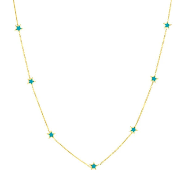 Teal EN/Amel Mini Star Necklace
