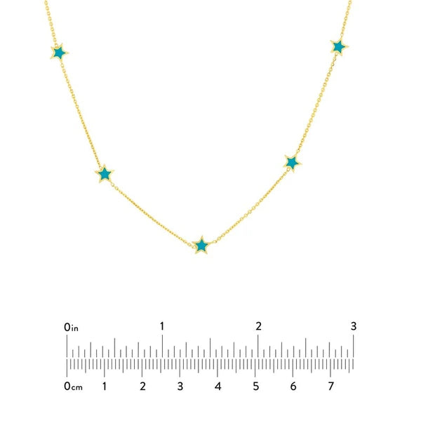 Teal EN/Amel Mini Star Necklace
