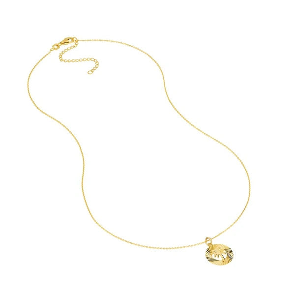 Fluted Palm Tree Medallion Necklace