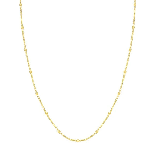 3mm Disco Bead Rolo Chain Necklace