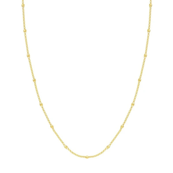 3mm Disco Bead Rolo Chain Necklace