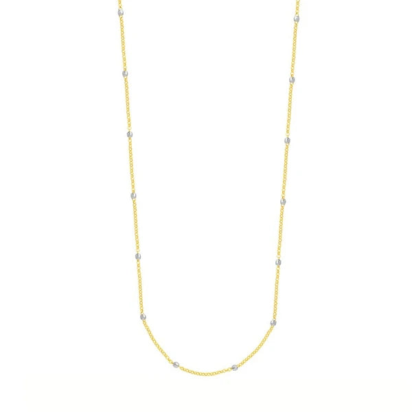 Long & Lovely Two-Tone D/C Bead Station Necklace