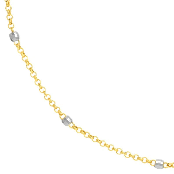 Long & Lovely Two-Tone D/C Bead Station Necklace