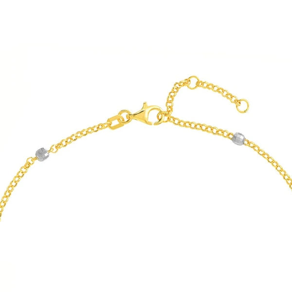 Two-Tone Disco Bead Rolo Chain Bracelet