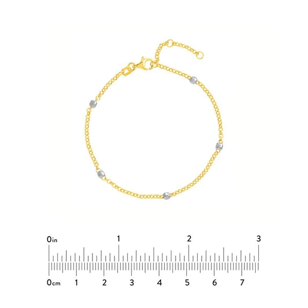 Two-Tone Disco Bead Rolo Chain Bracelet