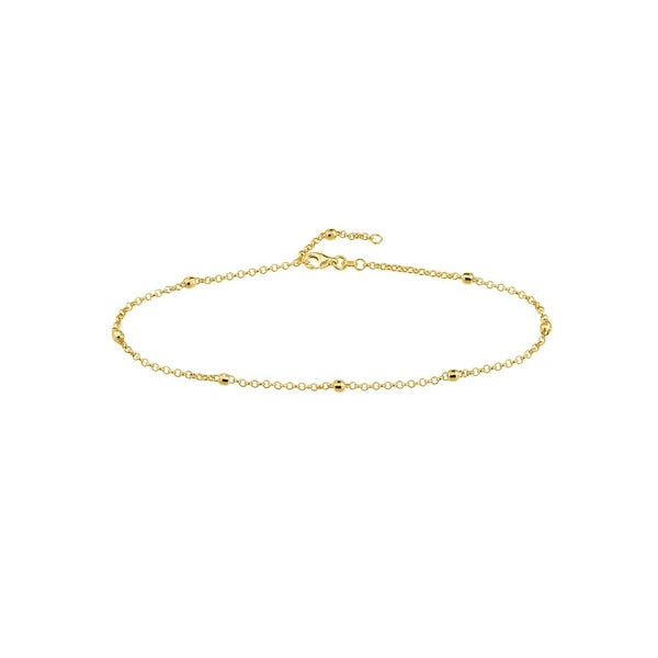 D/C Bead Station Rolo Chain Anklet