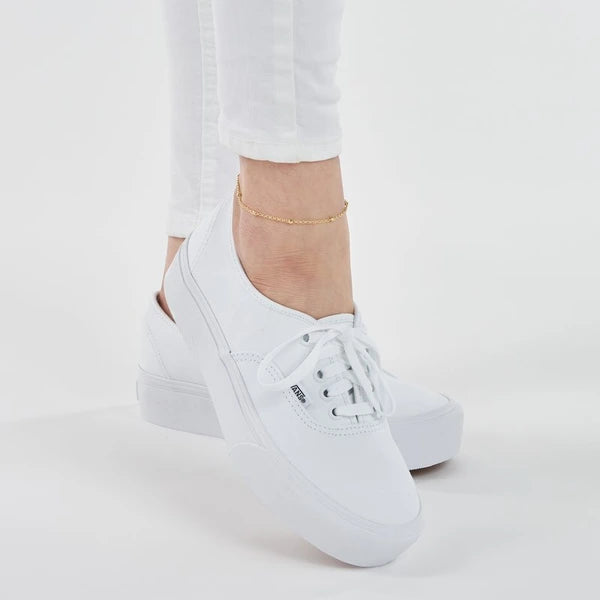 D/C Bead Station Rolo Chain Anklet