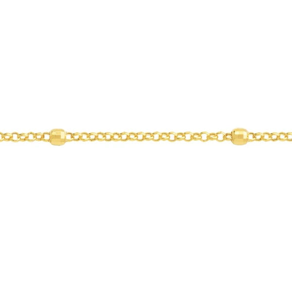 D/C Bead Station Rolo Chain Anklet