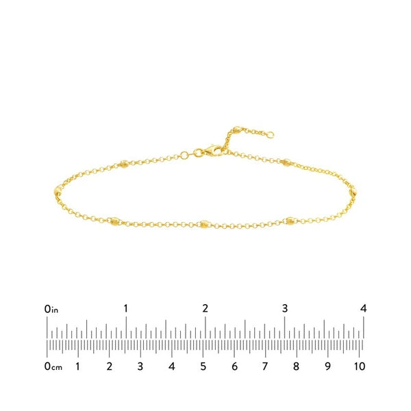 D/C Bead Station Rolo Chain Anklet