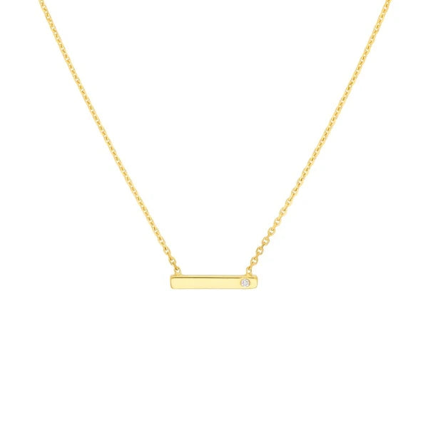 Horizontal Staple Diamond Necklace