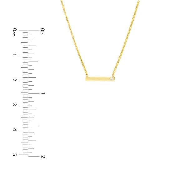 Horizontal Staple Diamond Necklace
