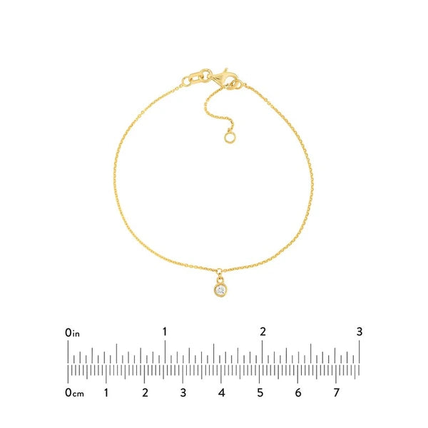 Bezel Set Diamond Charm Bracelet
