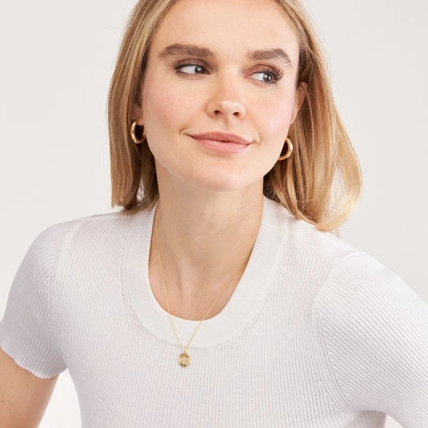 Fluted Love Medallion Necklace
