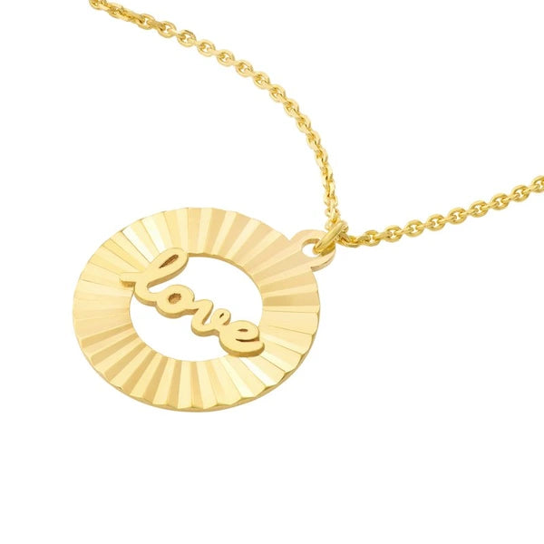 Fluted Love Medallion Necklace