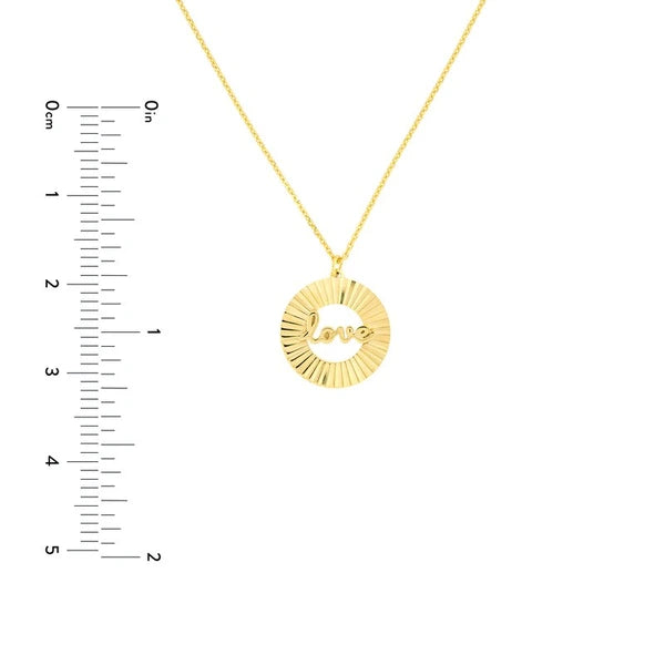 Fluted Love Medallion Necklace