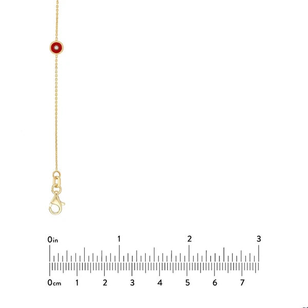 Mixed EN/Amel Round Evil Eye Station Necklace