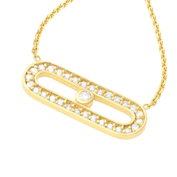 Diamond Paper Clip Element Necklace