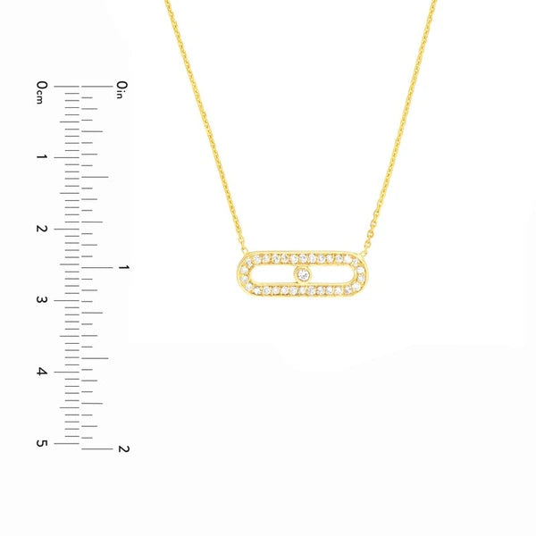 Diamond Paper Clip Element Necklace