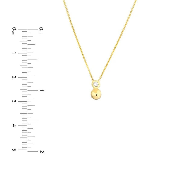 Diamond Bezel Bead Necklace