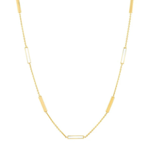 White EN/Amel AlterN/Ating Bar Necklace