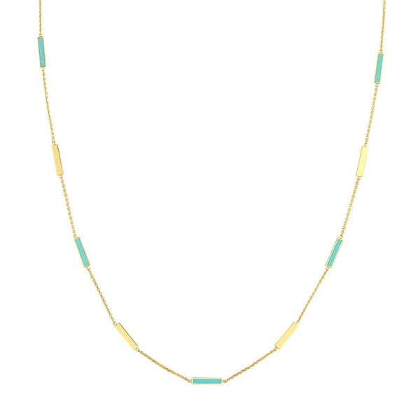 Turquoise EN/Amel AlterN/Ating Bar Necklace