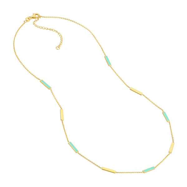 Turquoise EN/Amel AlterN/Ating Bar Necklace