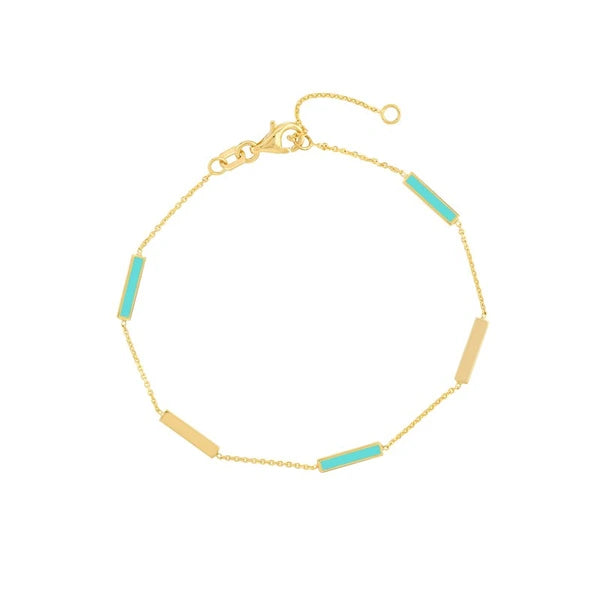Turquoise EN/Amel AlterN/Ating Bar Station Bracelet