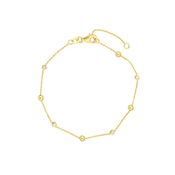 AlterN/Ating Bezel Diamond & Bead Bracelet