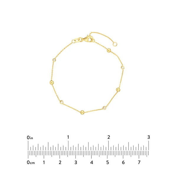 AlterN/Ating Bezel Diamond & Bead Bracelet